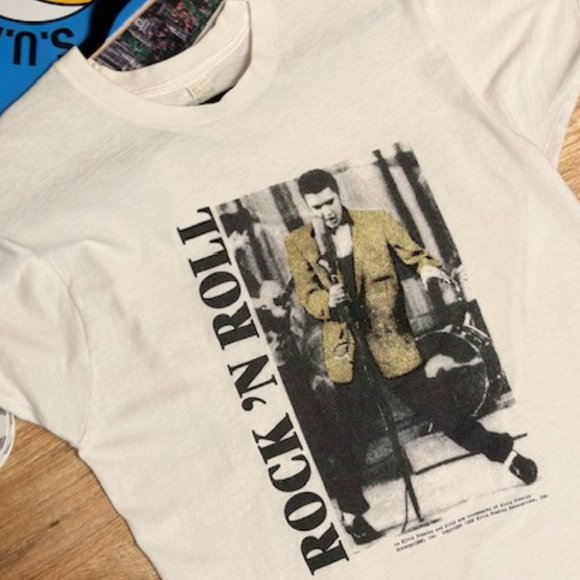 Vintage 1988 Elvis Presley Single Stitch Tee Shirt RARE (L) - Picture 1 of 5